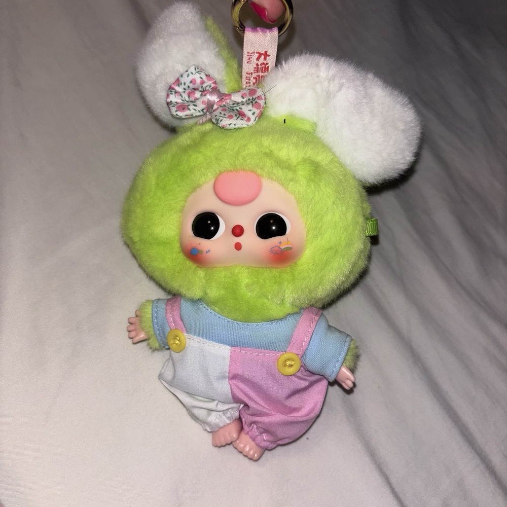Baby Three Bunny Plush Keychain Pendant Green Rabbit Blind Box Doll Bag Charm
